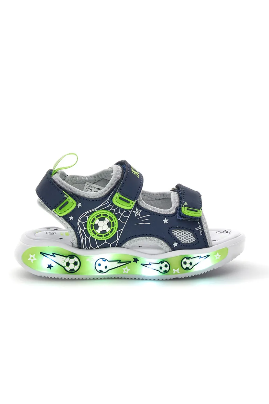 Sandali Navy con strappi e luci Pitt kids 11261