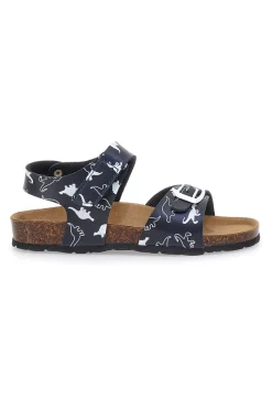 Sandali Navy Con Strappi In Velcro Plantare In Pelle Pitt Kids 45289