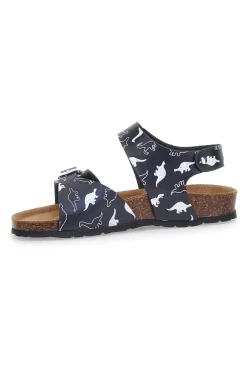 Sandali Navy Con Strappi In Velcro Plantare In Pelle Pitt Kids 45289