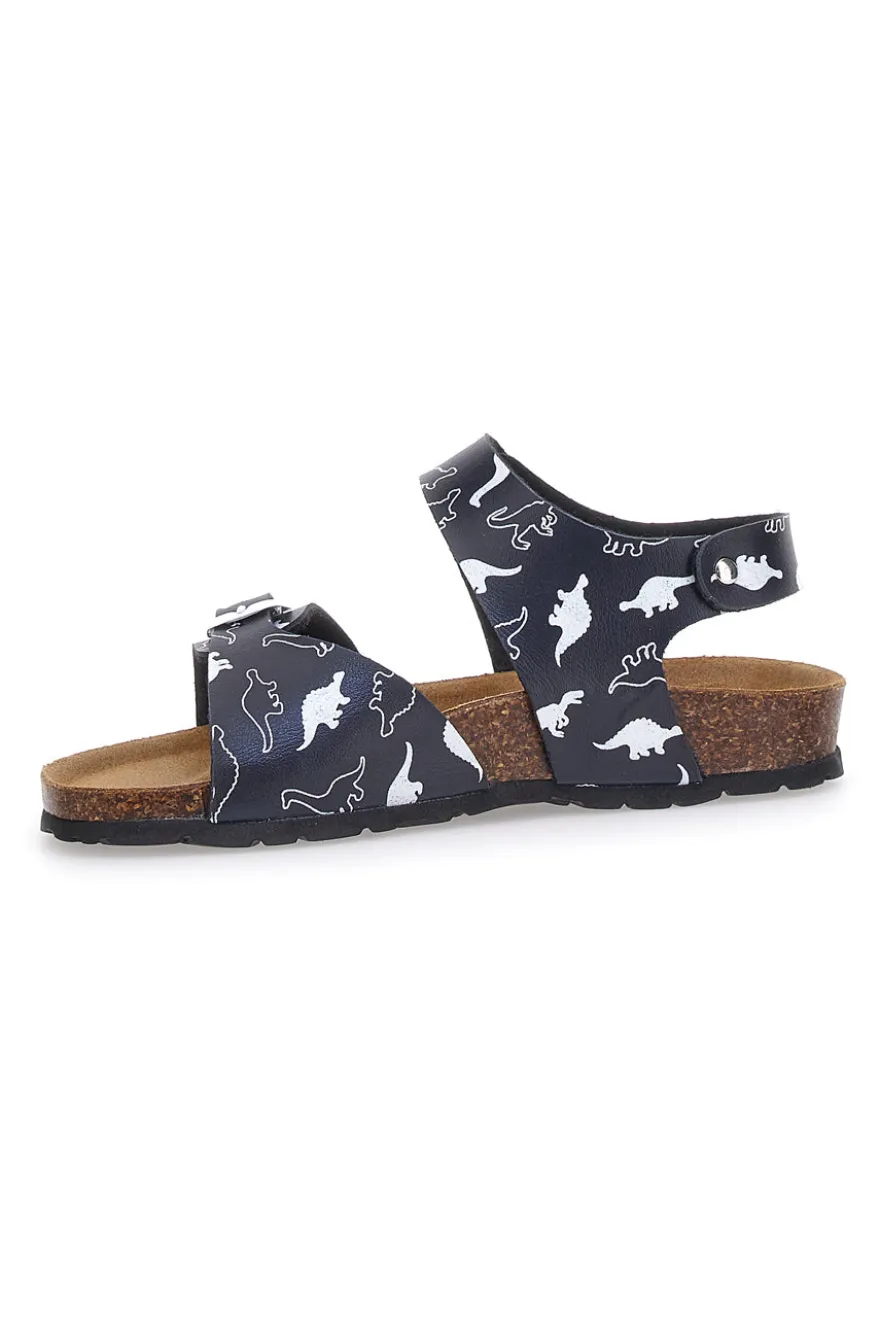 Sandali Navy Con Strappi In Velcro Plantare In Pelle Pitt Kids 45289