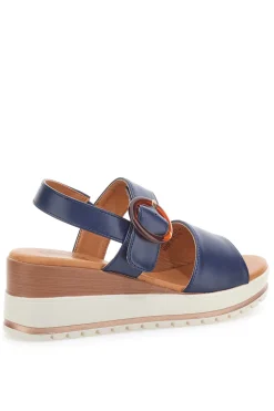 Sandali Navy con Zeppa Bianca a Contrasto PITTARELLO SUN BR1962