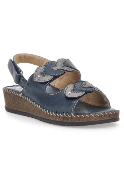 Sandali Navy Sling-back Con Strappo In Velcro Pittarello 42063