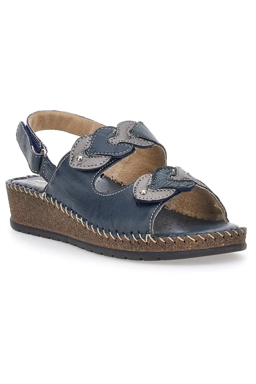 Sandali Navy Sling-back Con Strappo In Velcro Pittarello 42063