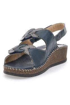 Sandali Navy Sling-back Con Strappo In Velcro Pittarello 42063