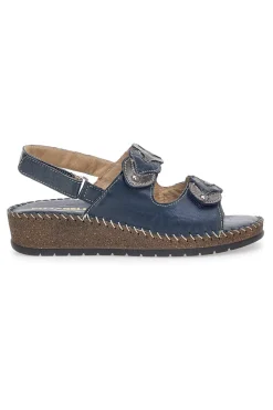 Sandali Navy Sling-back Con Strappo In Velcro Pittarello 42063