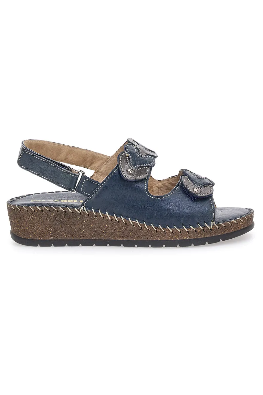 Sandali Navy Sling-back Con Strappo In Velcro Pittarello 42063