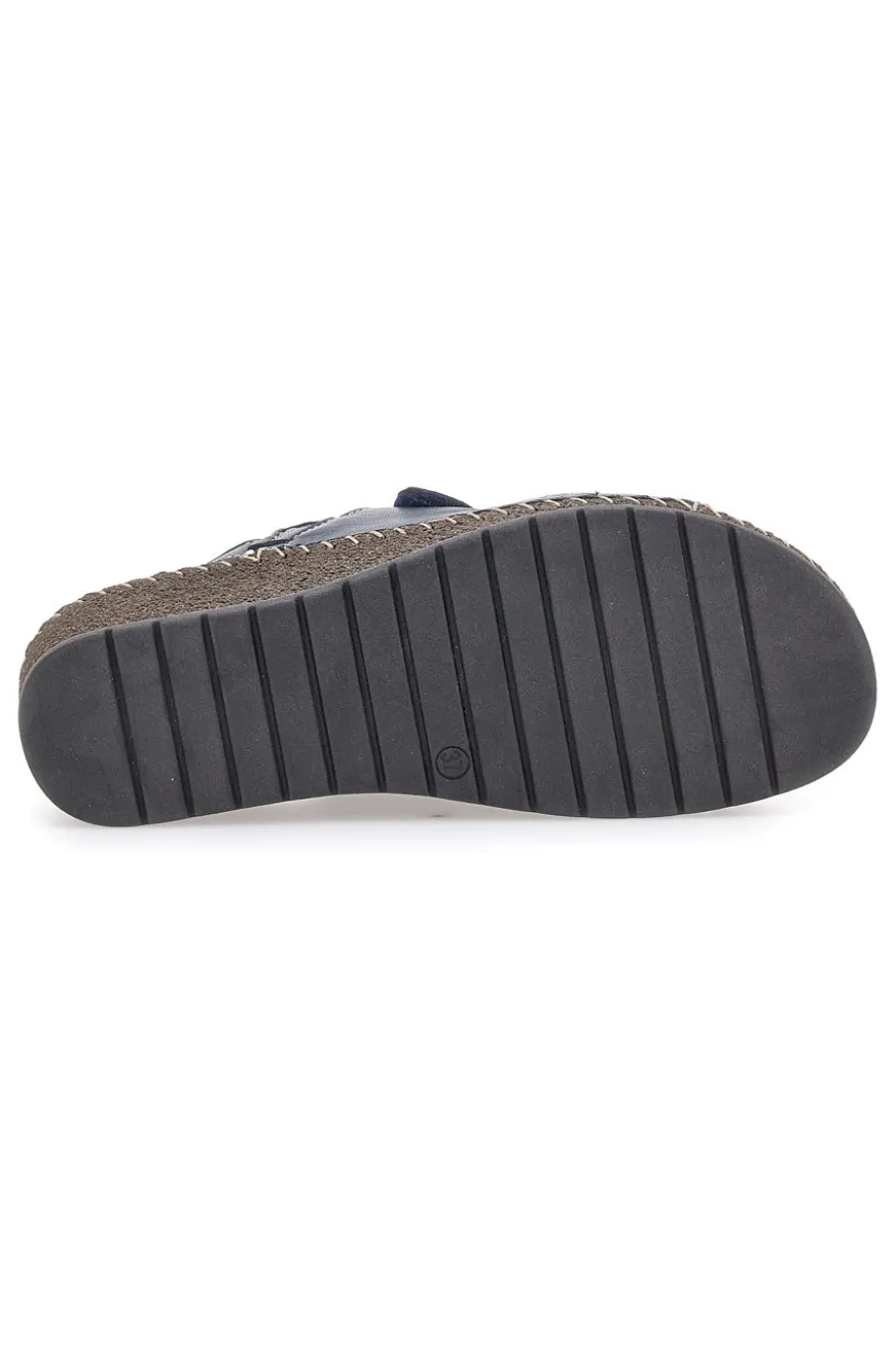 Sandali Navy Sling-back Con Strappo In Velcro Pittarello 42063