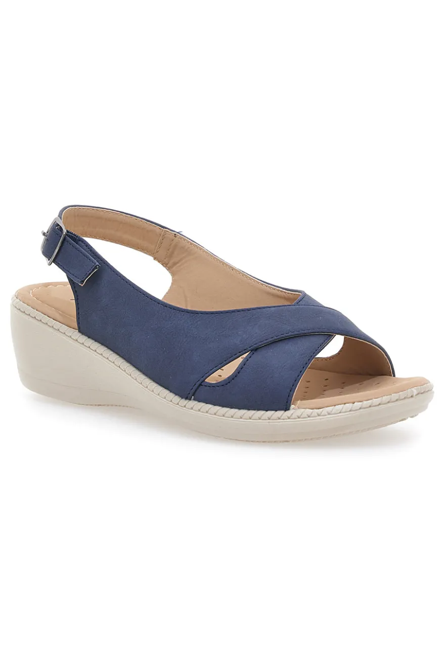 Sandali Navy Slingback Con Platform Mio Tempo MIN9180