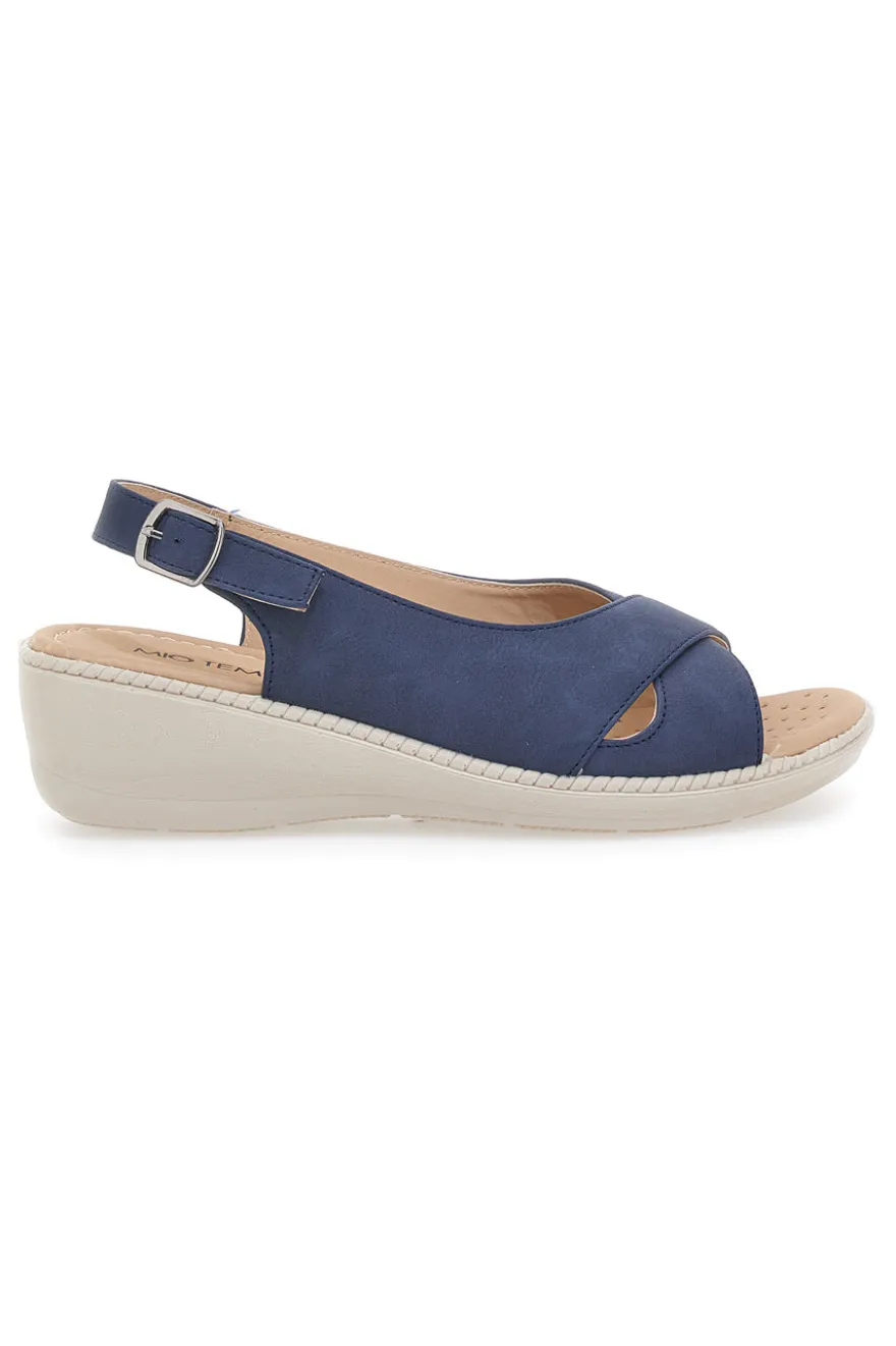 Sandali Navy Slingback Con Platform Mio Tempo MIN9180