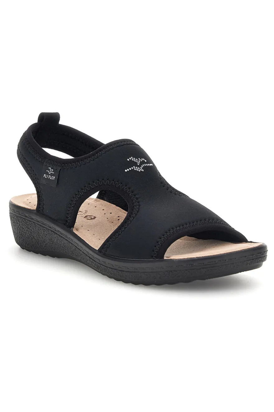 Sandali neri anatomici anti-shock Fly flot 90550E71LA