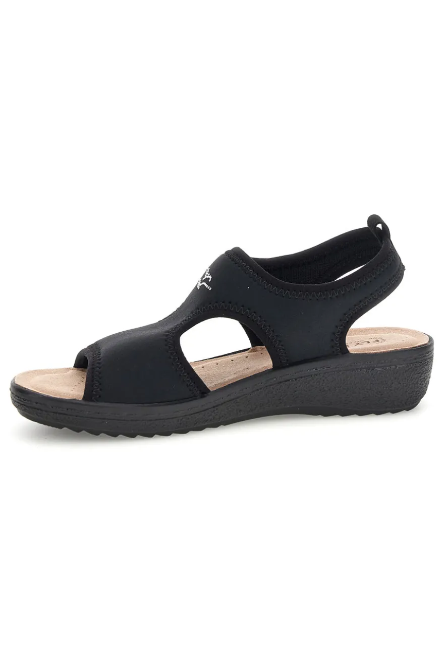 Sandali neri anatomici anti-shock Fly flot 90550E71LA