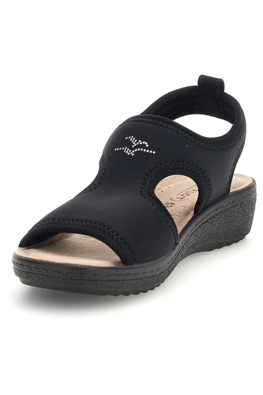 Sandali neri anatomici anti-shock Fly flot 90550E71LA