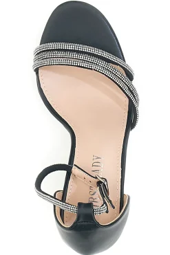 Sandali Neri Aperti Con Tacco E Cinturino First Lady P557