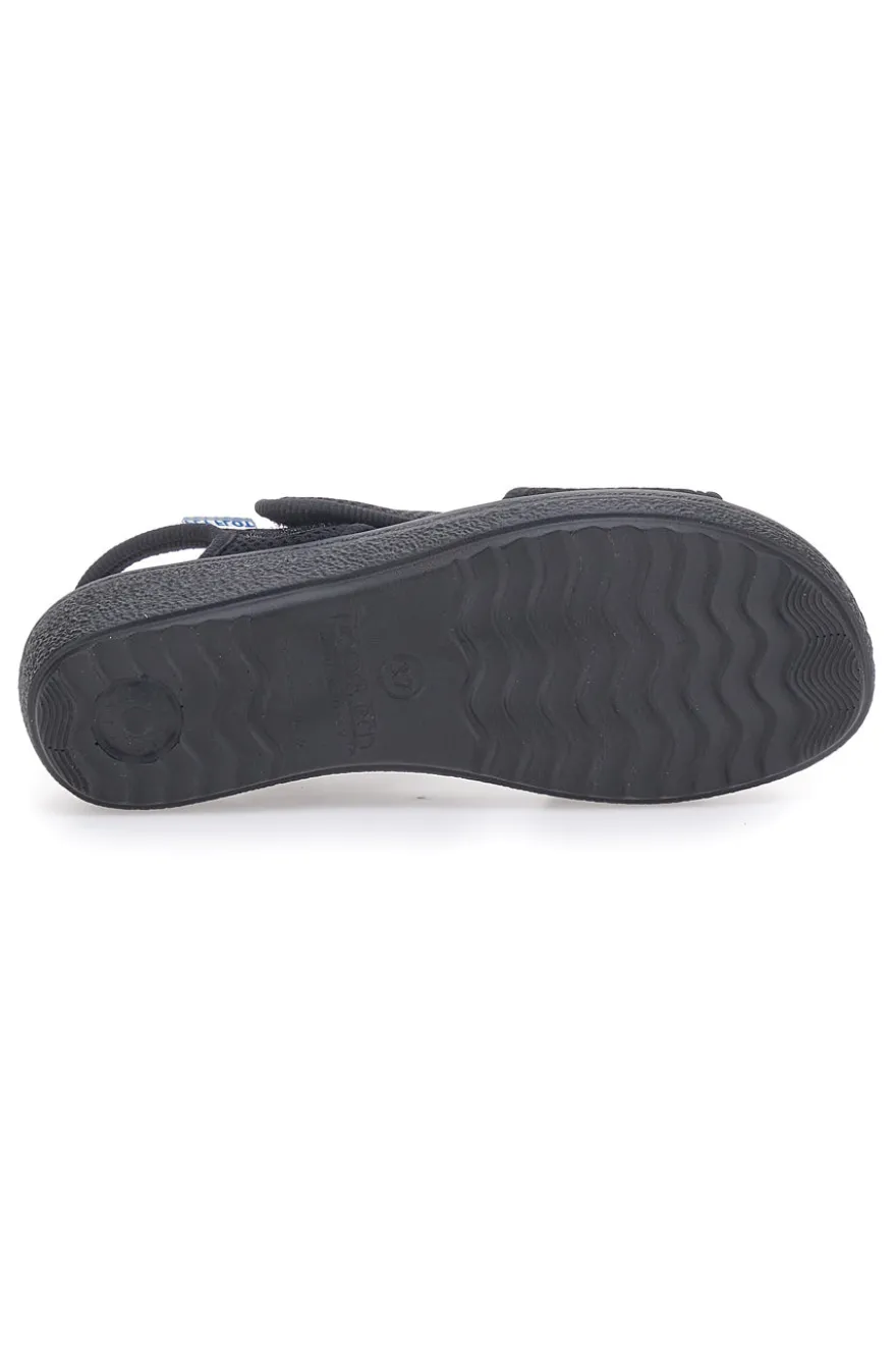 Sandali neri con apertura laterale da donna Fly Flot 55B85F