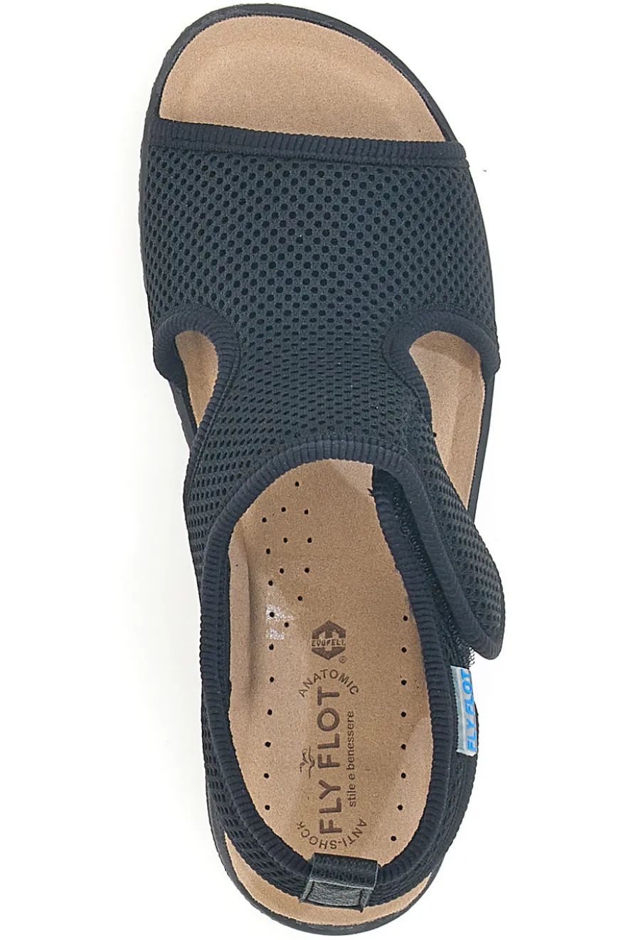 Sandali neri con apertura laterale da donna Fly Flot 55B85F