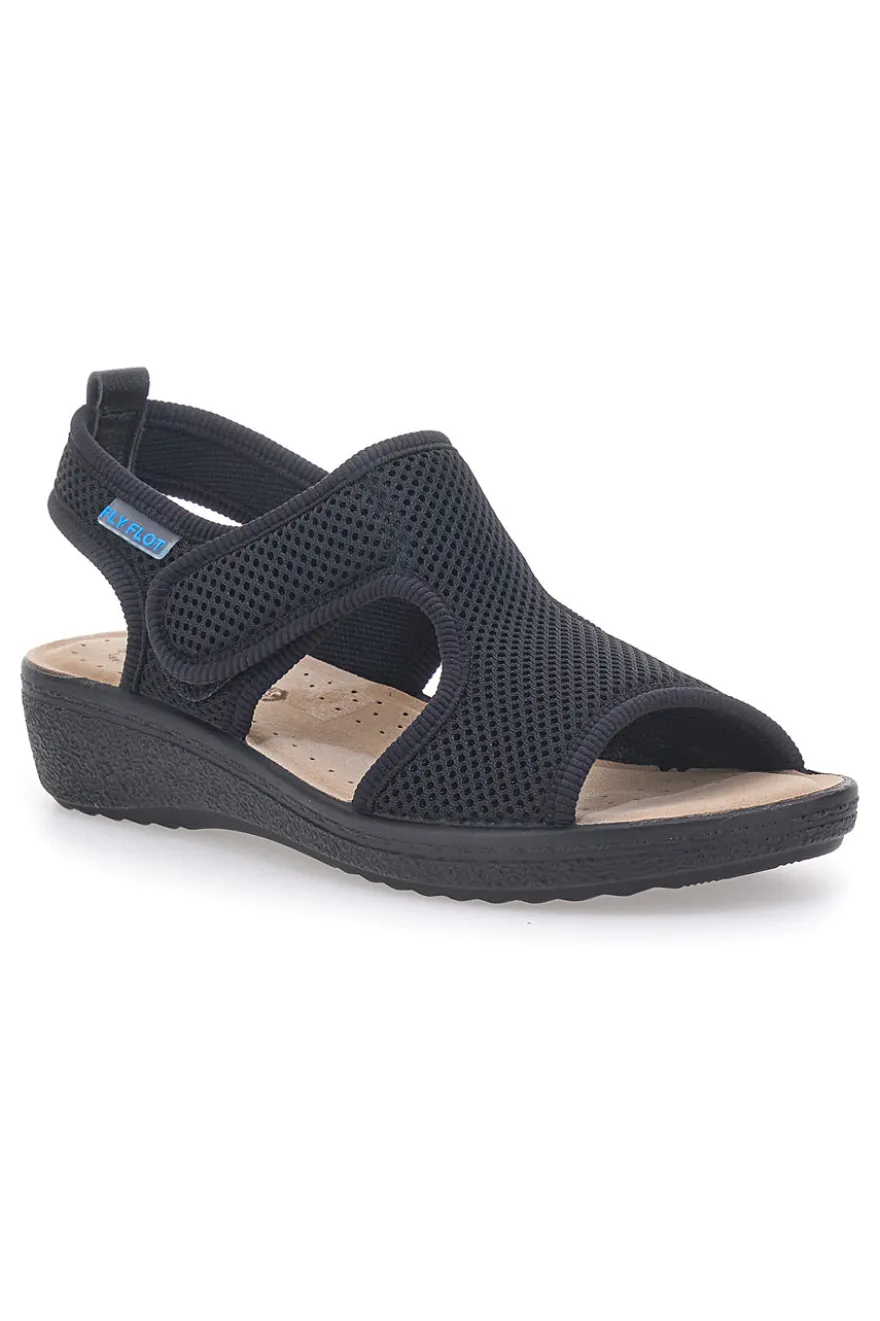 Sandali neri con apertura laterale da donna Fly Flot 55B85F