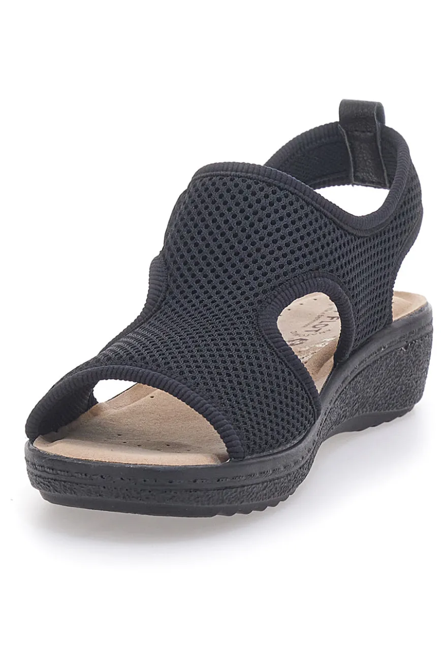 Sandali neri con apertura laterale da donna Fly Flot 55B85F