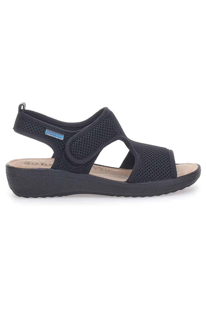 Sandali neri con apertura laterale da donna Fly Flot 55B85F