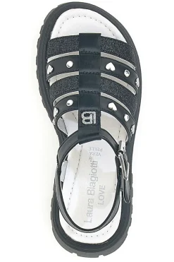 Sandali neri con borchie e sottopiede in pelle Laura Biagiotti 90219487