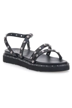 Sandali neri con borchie piatte Me & Me 1670