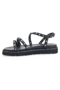 Sandali neri con borchie piatte Me & Me 1670