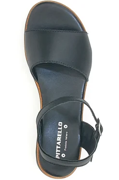 Sandali Neri con Cinturino e Tomaia in Pelle Made in Italy PITTARELLO 3185070811