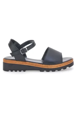 Sandali Neri con Cinturino e Tomaia in Pelle Made in Italy PITTARELLO 3185070811
