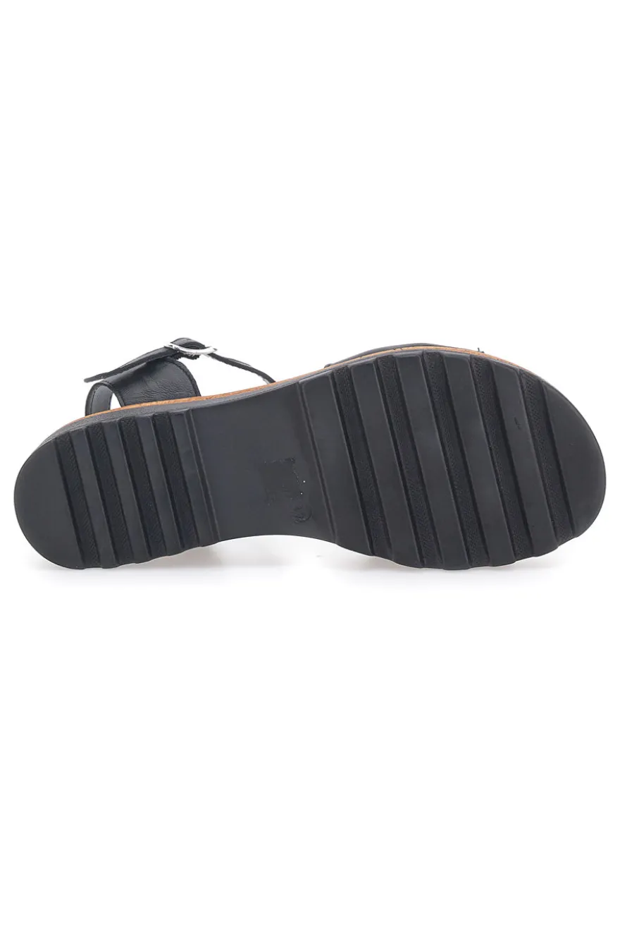 Sandali Neri con Cinturino e Tomaia in Pelle Made in Italy PITTARELLO 3185070811