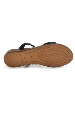 Sandali neri con dettagli gioiello e cinturino elasticizzato Quanna mel 560319