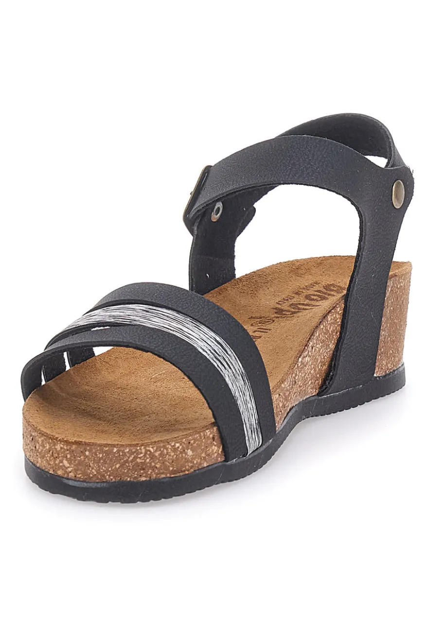 Sandali neri con dettagli metallici Bio Up 309