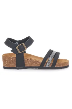 Sandali neri con dettagli metallici Bio Up 309