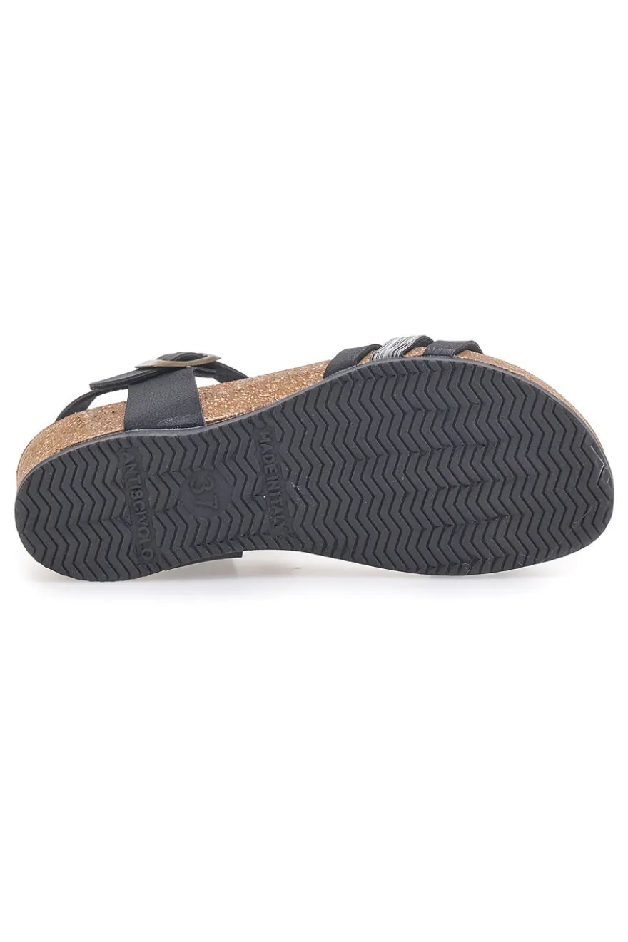 Sandali neri con dettagli metallici Bio Up 309