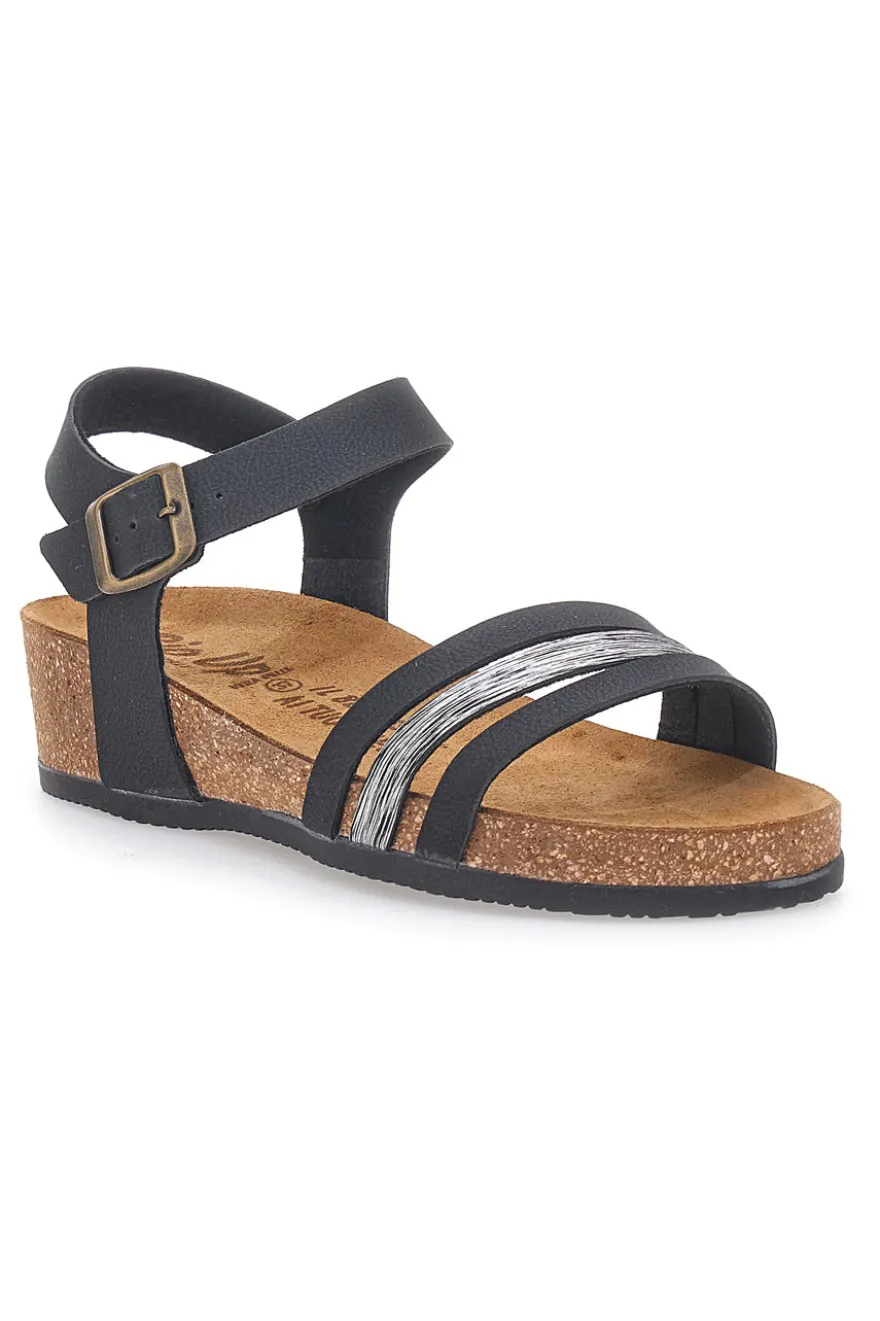 Sandali neri con dettagli metallici Bio Up 309