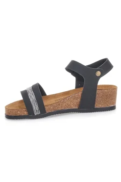Sandali neri con dettagli metallici Bio Up 309
