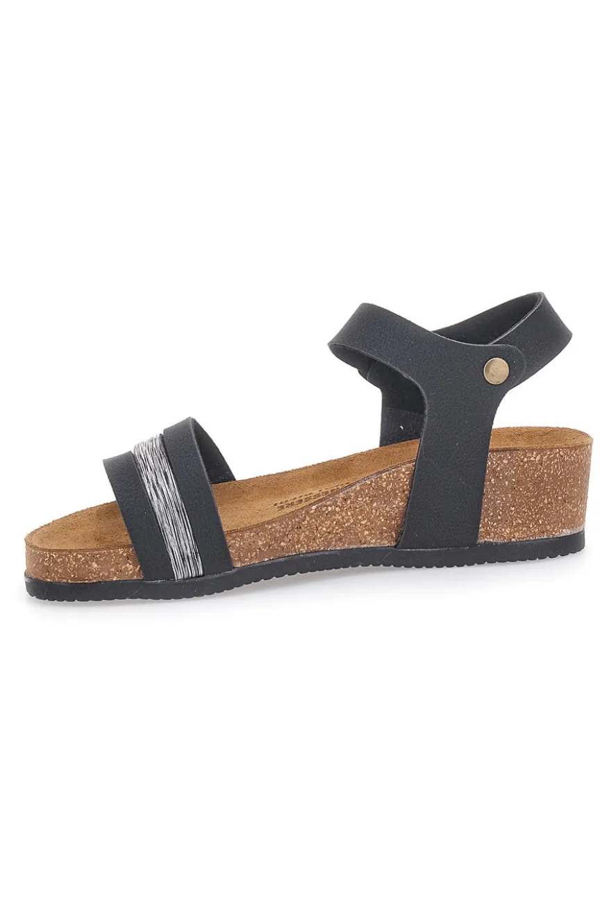 Sandali neri con dettagli metallici Bio Up 309