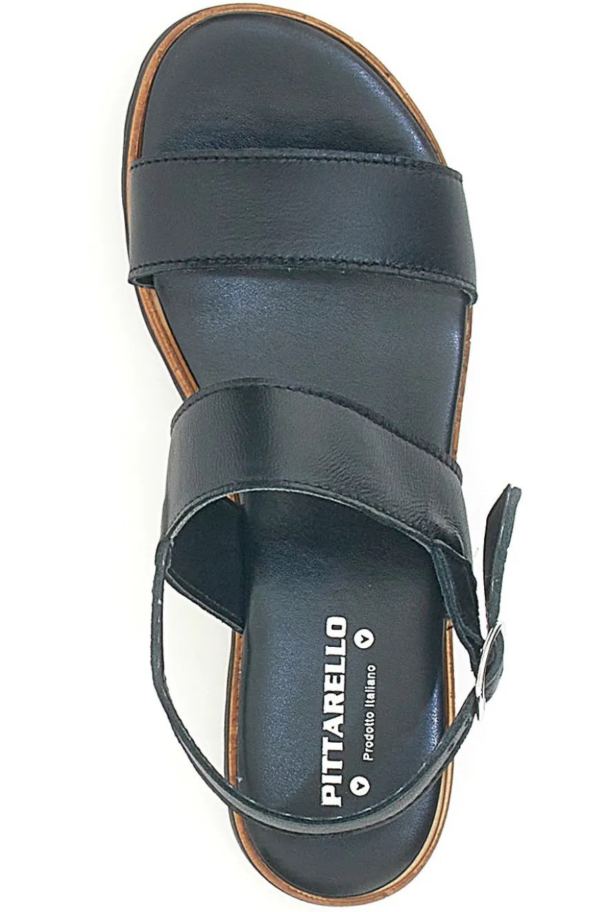 Sandali neri con Doppia Fascia Made in Italy PITTARELLO 299470811