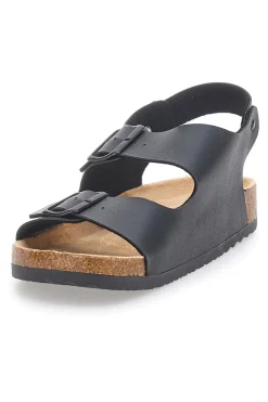 Sandali neri con doppio strappo e plantare comfort Altemberg 101
