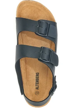 Sandali neri con doppio strappo e plantare comfort Altemberg 101