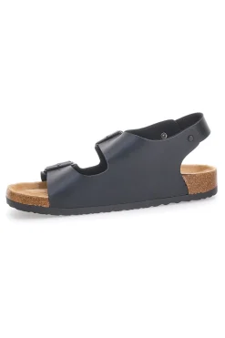 Sandali neri con doppio strappo e plantare comfort Altemberg 101