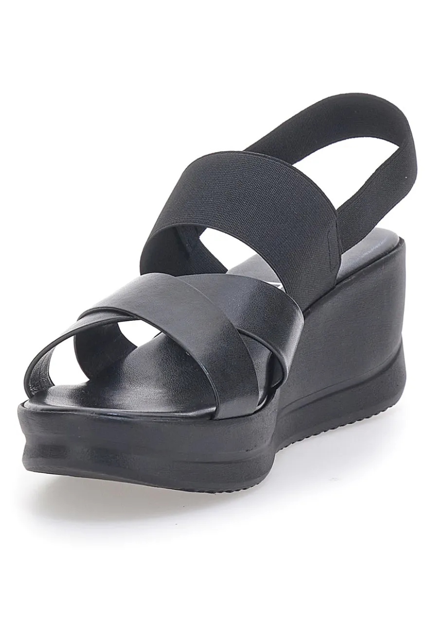 Sandali Neri con Elastico Posteriore e Fasce Incrociate MIO TEMPO 2205/9738