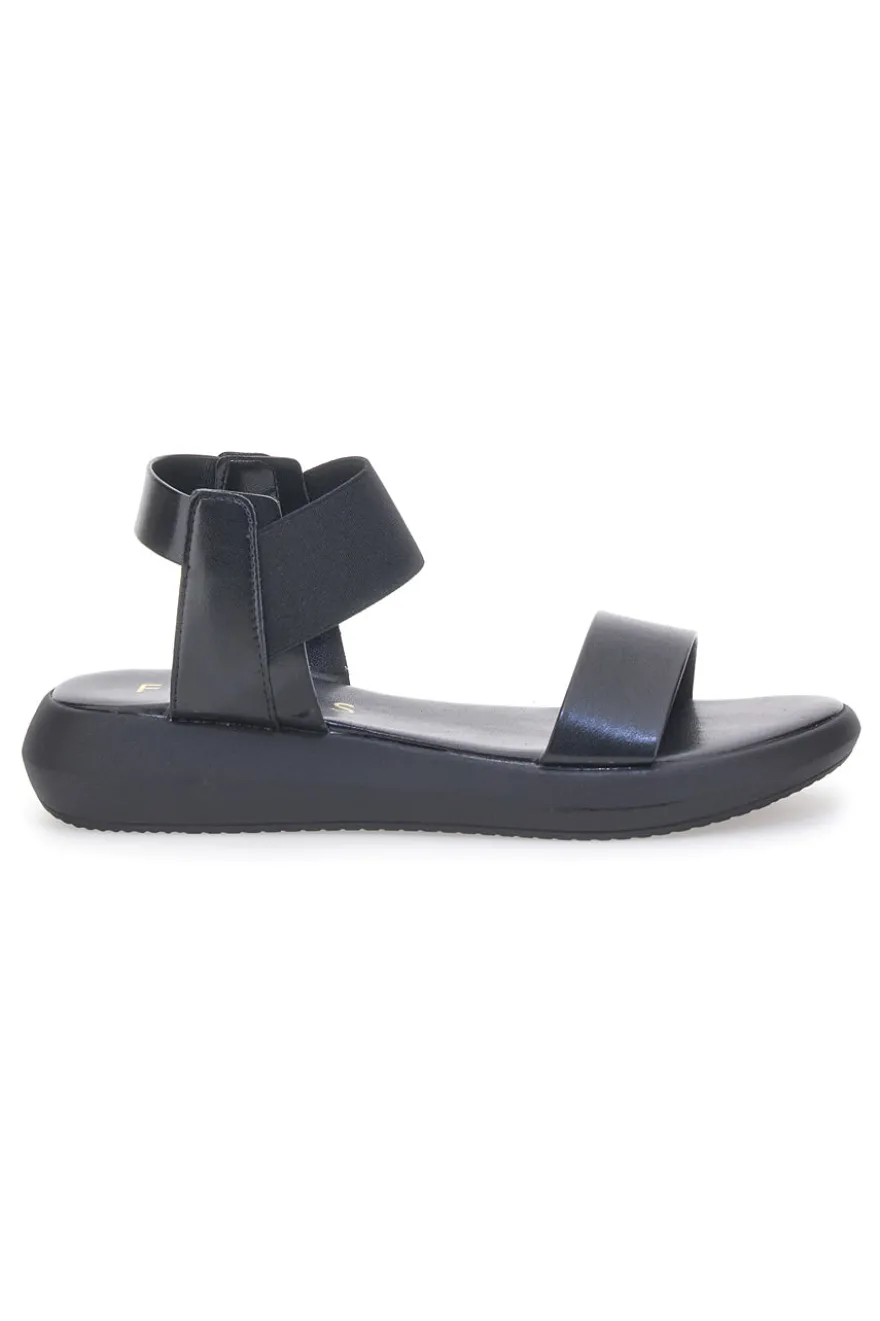 Sandali Neri Con Elastico e Platform Prodotti in Italia Pittarello Focus 19514
