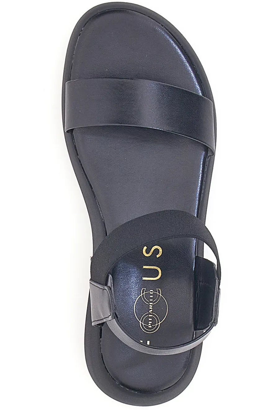 Sandali Neri Con Elastico e Platform Prodotti in Italia Pittarello Focus 19514