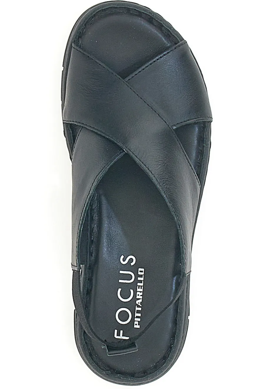 Sandali Neri con Elastico Posteriore e Tomaia in Pelle PITTARELLO FOCUS 3324229