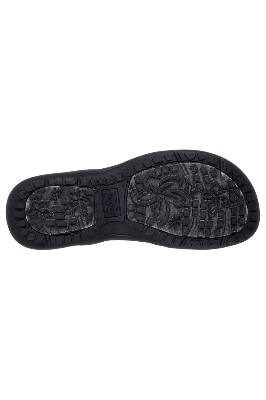 Sandali neri con fasce elastiche Skechers REGGAE SLIM SUNNYSIDE 2.0