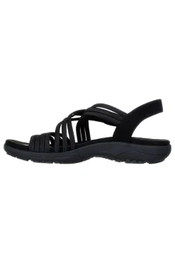 Sandali neri con fasce elastiche Skechers REGGAE SLIM SUNNYSIDE 2.0