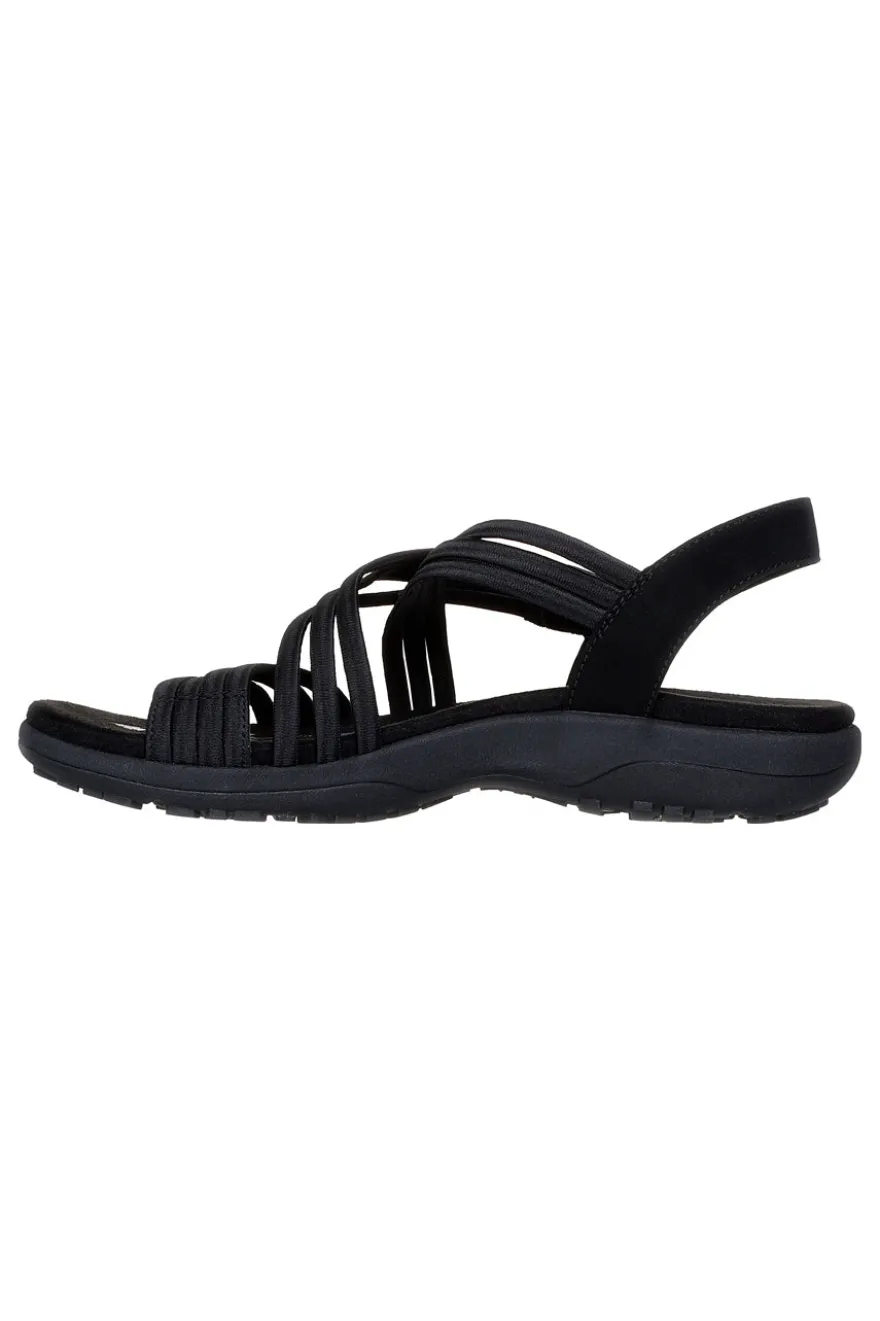Sandali neri con fasce elastiche Skechers REGGAE SLIM SUNNYSIDE 2.0
