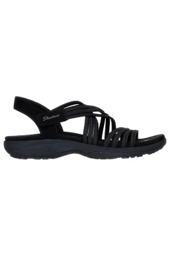 Sandali neri con fasce elastiche Skechers REGGAE SLIM SUNNYSIDE 2.0