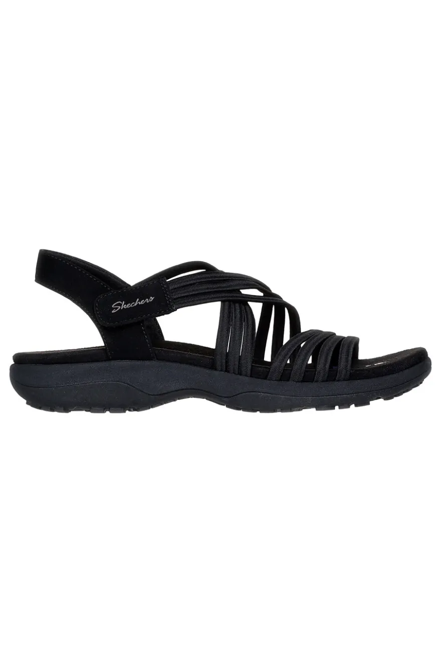 Sandali neri con fasce elastiche Skechers REGGAE SLIM SUNNYSIDE 2.0