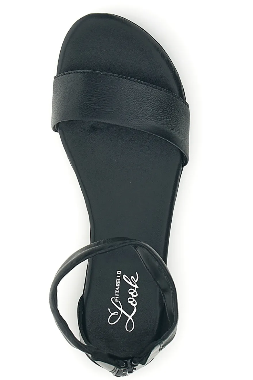 Sandali neri con fascia e cinturino Pittarello look 225495