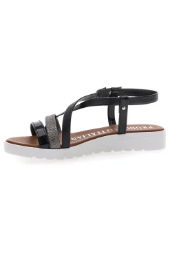 Sandali Neri con Glitter Mio Tempo 8864